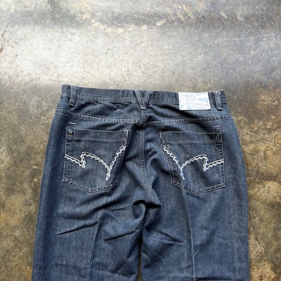 Baggy Vintage Y2K Grey Embroidered Jeans - Picture 3 of 7